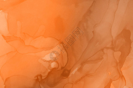 橙色液体墨水数码壁纸图片