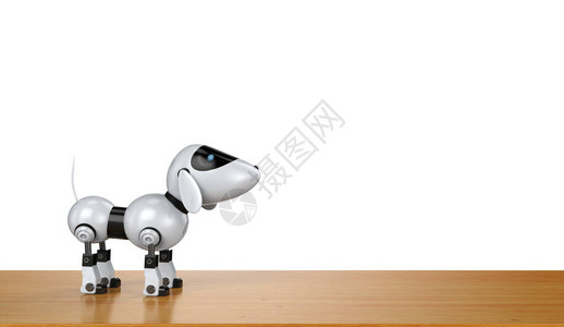 白色背景上的3d渲染狗机器人图片
