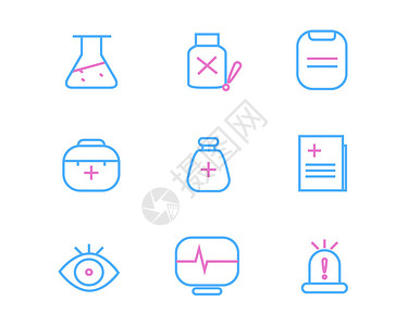 彩色医疗主题元素套图图片