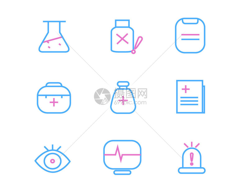 彩色医疗主题元素套图图片