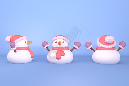 C4D可爱雪人IP模型图片