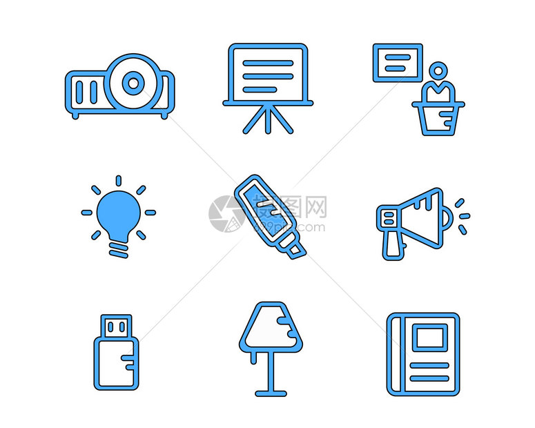 蓝色教育图标老师讲课svg图标图片