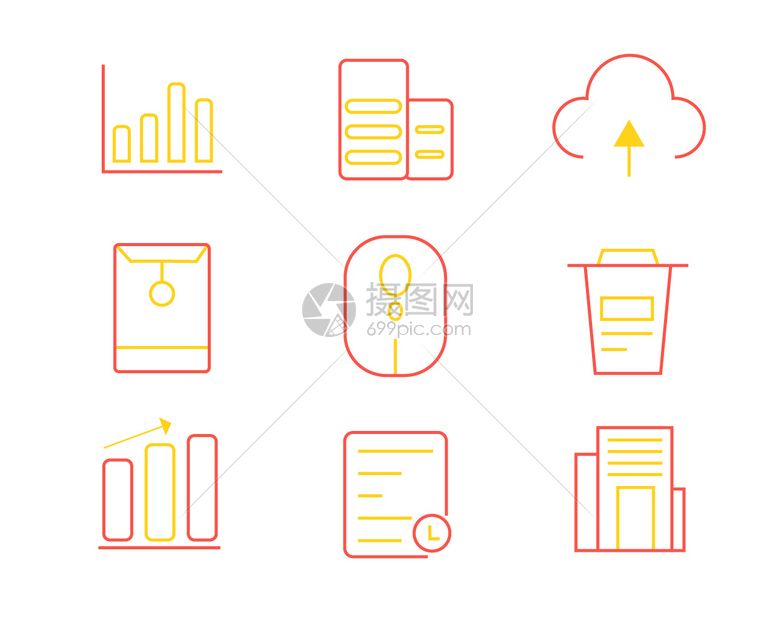 线性ICON图标商务元素套图svg图标图片