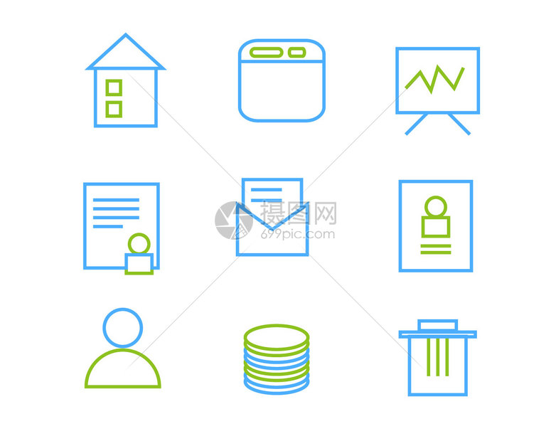 蓝色商务图标矢量元素svg图标图片