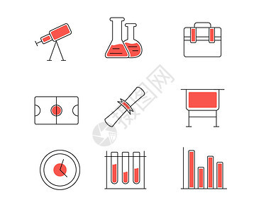 红色实验SVG元素图标套图图片