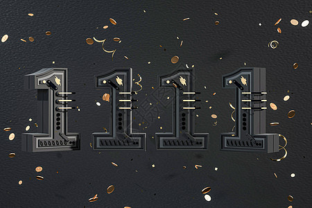 电商节11.11机械立体字背景图片