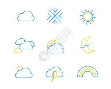 彩色天气图标SVG图标元素套图图片