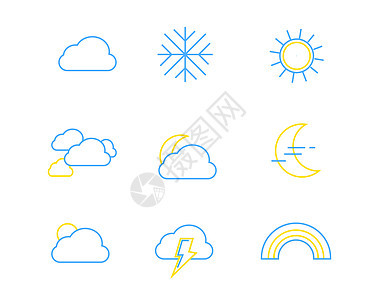 彩色天气图标SVG图标元素套图图片