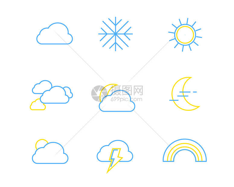 彩色天气图标SVG图标元素套图图片