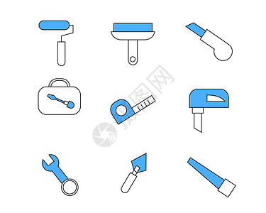 卷尺图标彩色修理工具图标矢量SVG图标元素套图插画