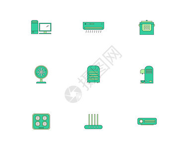 彩色家用电器图标svg图标元素套图图片