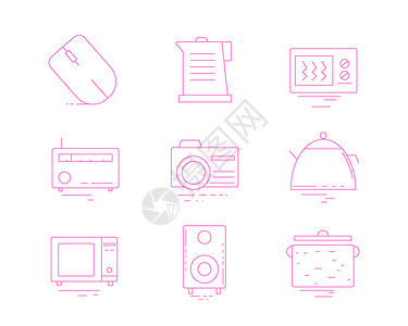 紫色ICON图标家用电器SVG图标元素套图4图片