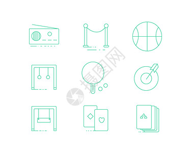 绿色ICON图标音乐娱乐SVG图标元素套图图片