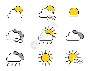 ICON图标天气元素套图svg图标图片