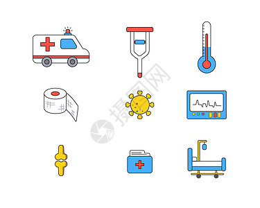 彩色医疗矢量元素套图3图片