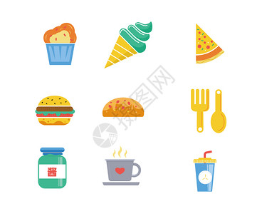食物类餐饮图标背景图片