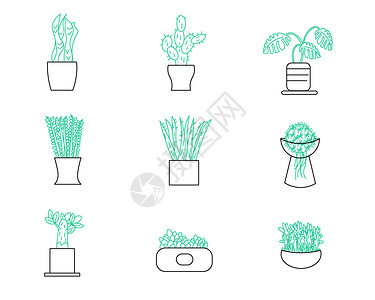 植物花草主题植物矢量元素套图图片