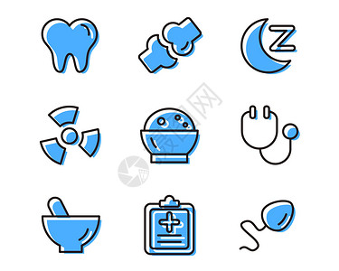 蓝色医疗SVG元素图标套图8图片