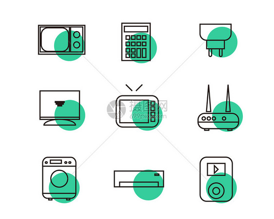 彩色电子设备图标矢量SVG图标元素套图图片