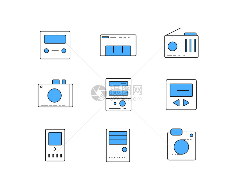 蓝色ICON图标电子设备SVG图标元素套图8图片