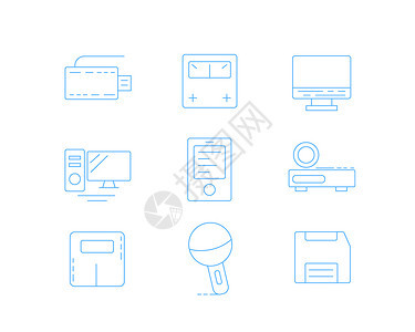 蓝色ICON图标电子设备SVG图标元素套图6背景图片