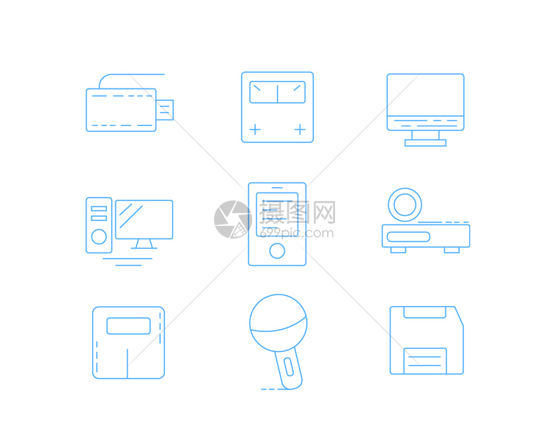 蓝色ICON图标电子设备SVG图标元素套图6图片