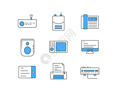 蓝色ICON图标电子设备SVG图标元素套图9图片