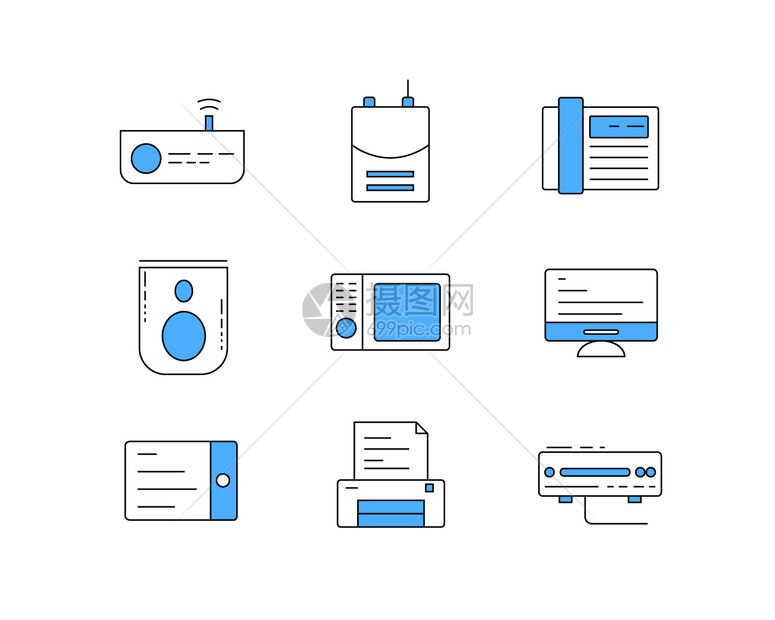 蓝色ICON图标电子设备SVG图标元素套图9图片