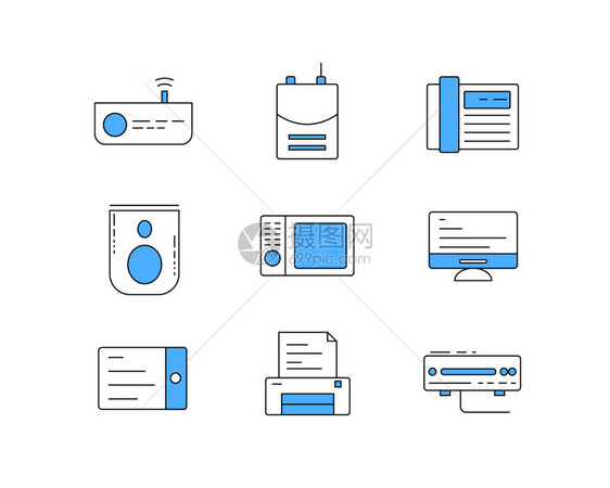 蓝色ICON图标电子设备SVG图标元素套图9图片