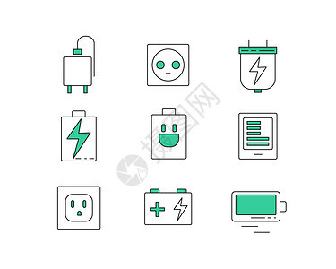 绿色ICON图标电力SVG图标元素套图图片