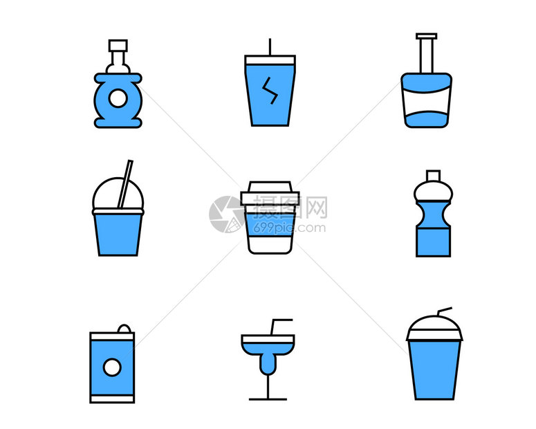 彩色酒水饮料图标矢量SVG图标元素套图3图片