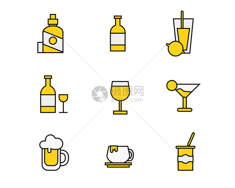 彩色酒水饮料图标矢量SVG图标元素套图44图片