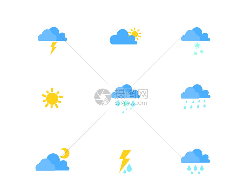 彩色图标天气主题元素套图(1)图片