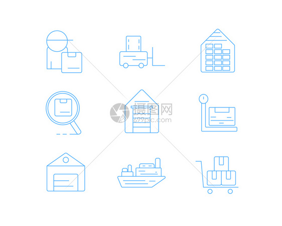 蓝色ICON图标物流SVG图标元素套图图片