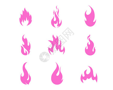 火GIF粉紫色水火图标svg图标元素套图插画