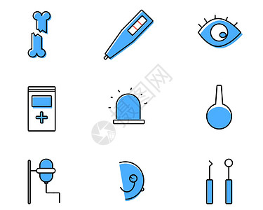 蓝色医疗矢量元素套图2高清图片
