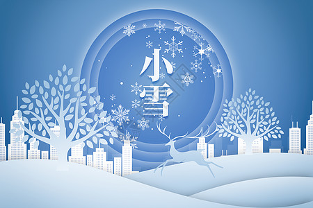 小雪创意雪地城市叠加高清图片