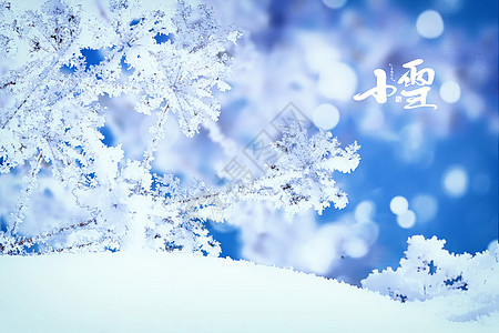 小雪蓝色大气雪景图片