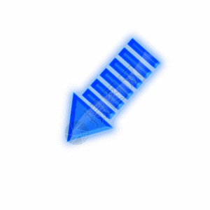 卢浮宫金字塔箭头图标彩色外发光向下GIF高清图片