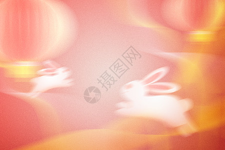 兔年新年展板创意兔子弥散风兔年底纹背景设计图片