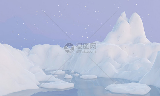 3D冰川雪地图片