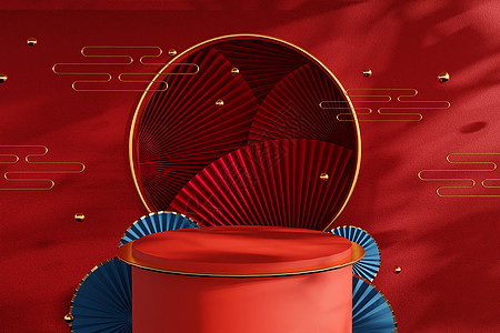 双12红色blender过年喜庆电商场景设计图片