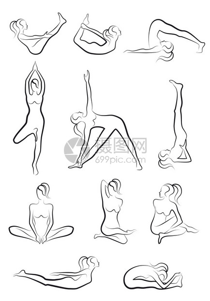 瑜伽练习向量组图片