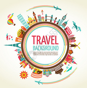 旅行和旅游业矢量背景图片