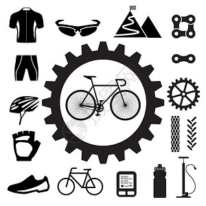 自行车的图标集图片