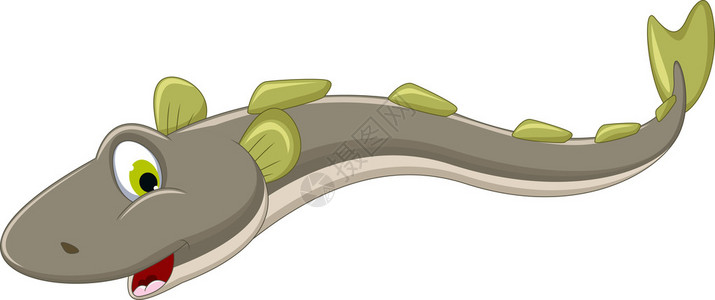 电鳗卡通可爱卡通动物白鳝高清图片