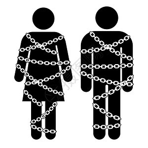 男人和女人的枷锁背景图片