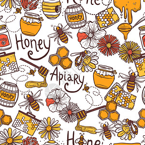 蜂蜜无糖缝模式甜食飞蜜蜂的蜜图片
