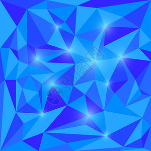 抽象的明亮的光谱蓝色的多角形三角形的背面图片