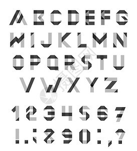 矢量字母集有趣的几何字体具有重叠笔画和混合颜色的矢量字体图片